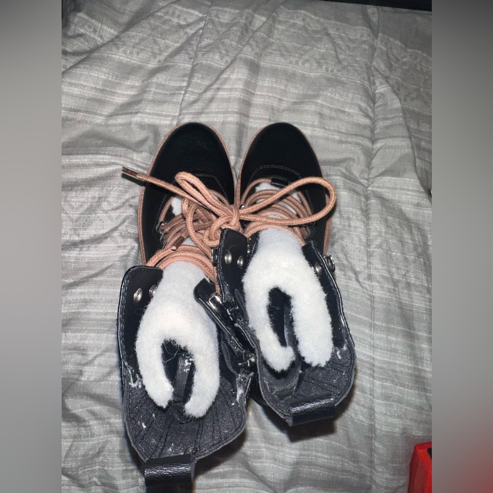 Shearling Combat Boots - Picture 3 of 7